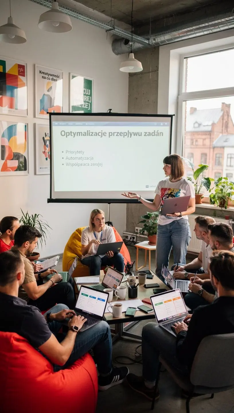 Profesjonalny menedżer analizujący harmonogram pracy zespołu.